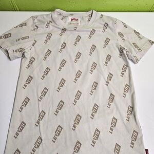 Levi's Cream and Tan Logo Boy's Tee